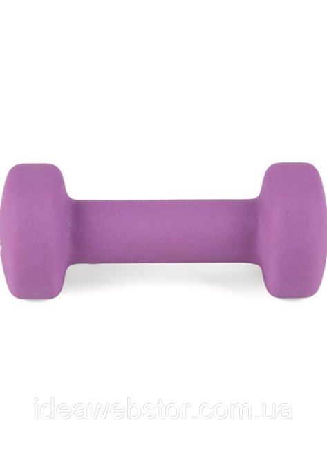 Гантели для фитнеса неопреновые Queenfit 2х1кг фиолетовый Киев - изображение 3