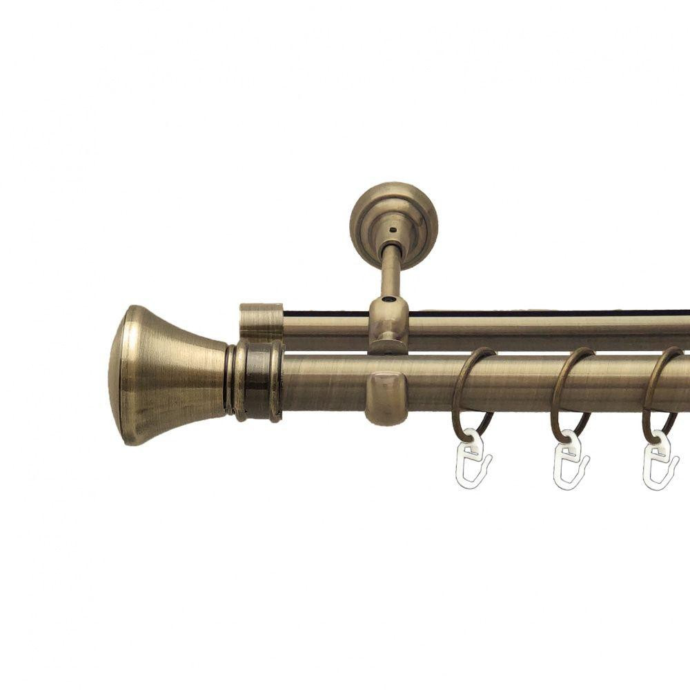 Карниз Orvit Люксор металевий дворядний опозитний гладка \ профільна труба кільце металеве Антик 25\19 мм 200 см (7524105) Львів - фото 1