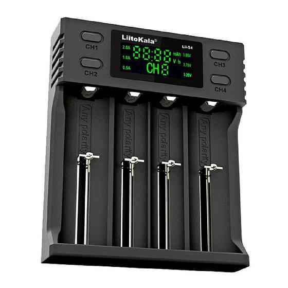 Зарядное устройство Liitokala Lii-S4, 4 канала, Ni-Mh/Li-ion/LiFePo4, USB, LCD, Box Киев