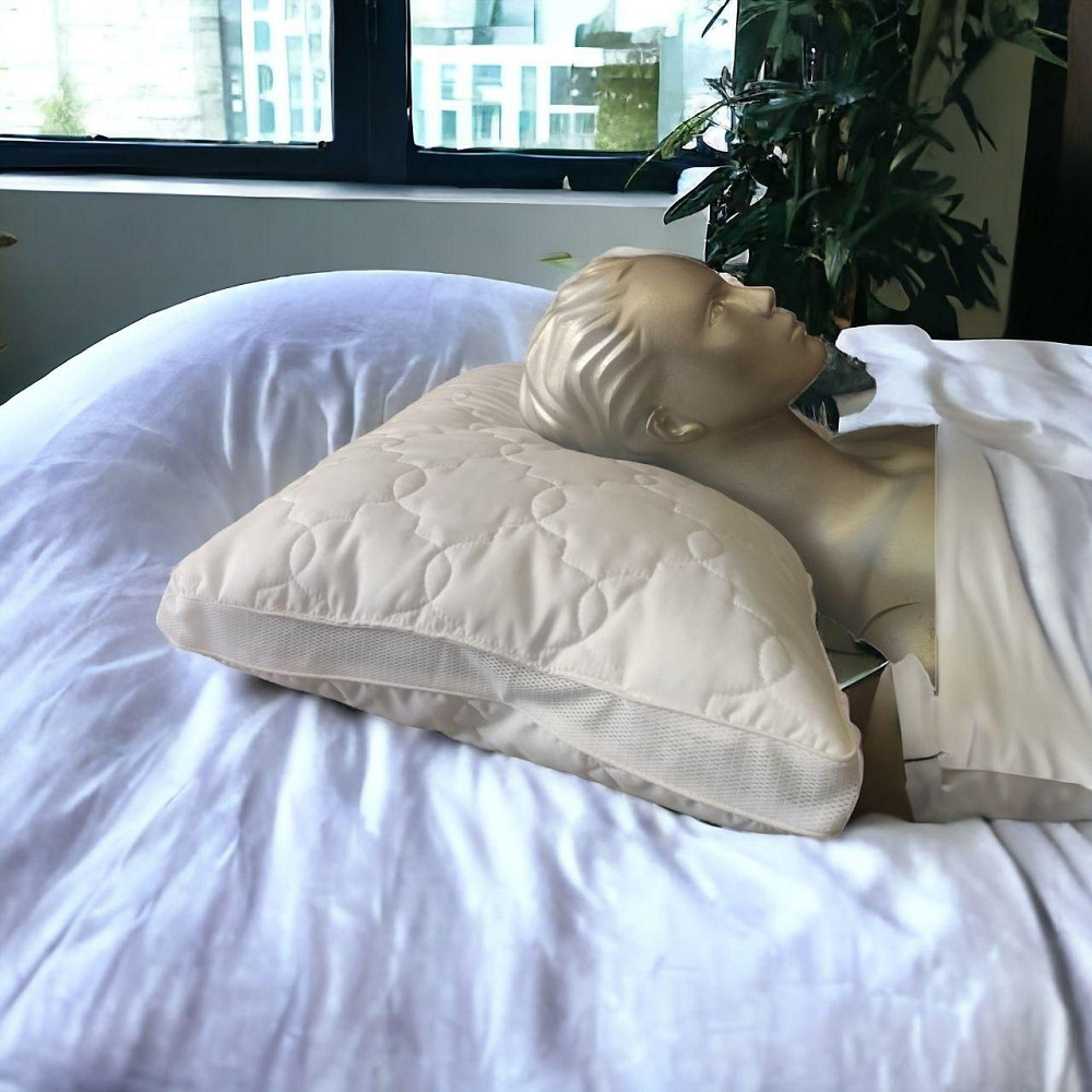 Подушка зі вставками 50×70 силіконова антиалергенна, біла Київ - фото 5