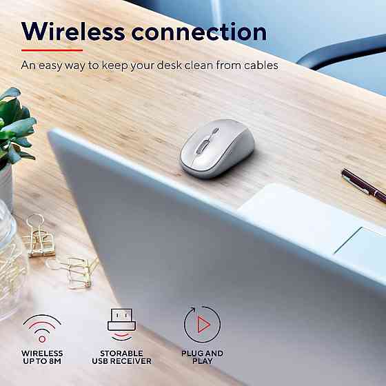 Trust Yvi Wireless Mouse 800-1600 DPI 4 Buttons White Київ