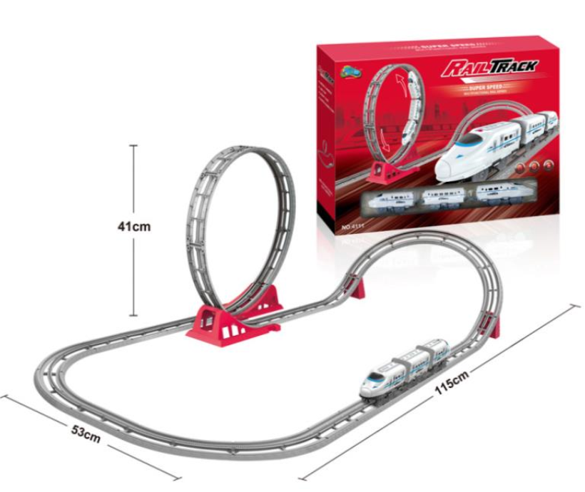 Іграшкова залізниця, дитяча з поїздом на батарейках 4хAAA для хлопчиків і дівчаток, пластикова, велика 115х53х41 см Кам'янець-Подільський - фото 3