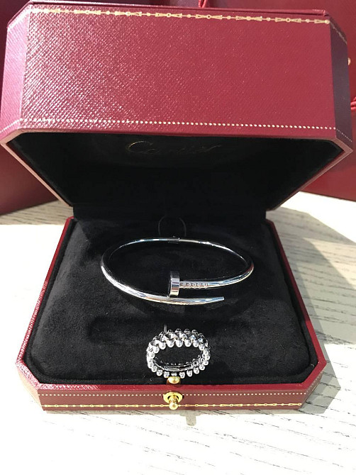 Cartier браслет цвях у серебрі та кільце зубчики / Cartier браслет і кільце Одеса - фото 1