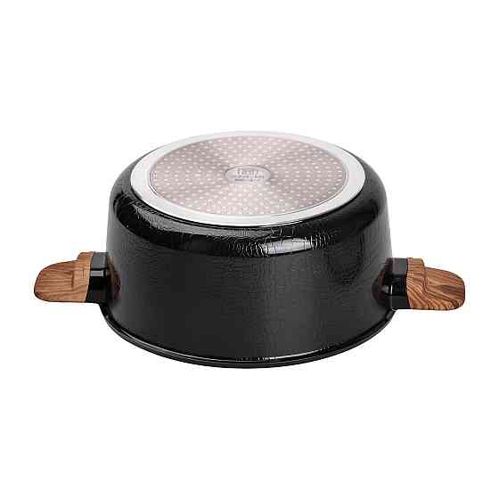 Алюминиевая кастрюля с керамическим антипригарным покрытием 6.9 л Ø 28 см черный MGC HP-4-454B Киев