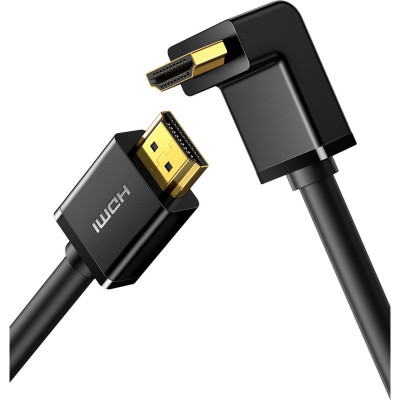 Кабель мультимедійний HDMI M to HDMI M 2.0m 90° corner HD103 black Ugreen (10173) Вінниця - фото 1