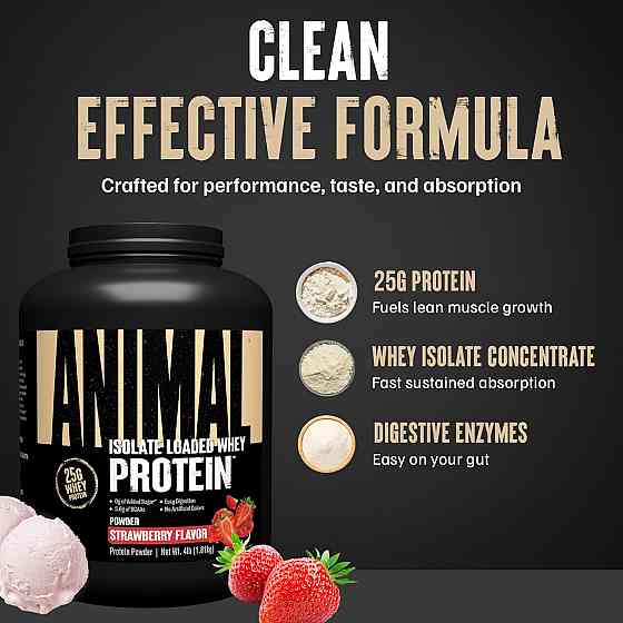 Протеин Universal Nutrition Animal Whey 1800 г, Strawberry Луцк