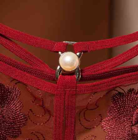 Стрінги з розрізом жіночі універсальний бордовий Київ