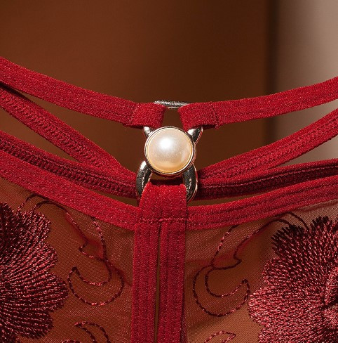 Стрінги з розрізом жіночі універсальний бордовий Київ - фото 4