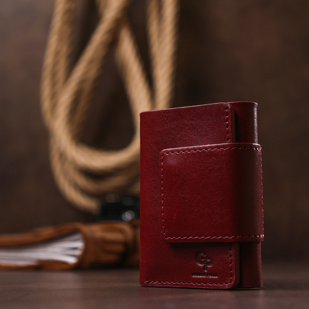 Практичне жіноче портмоне Бордовий (GRANDE PELLE) Київ - фото 2