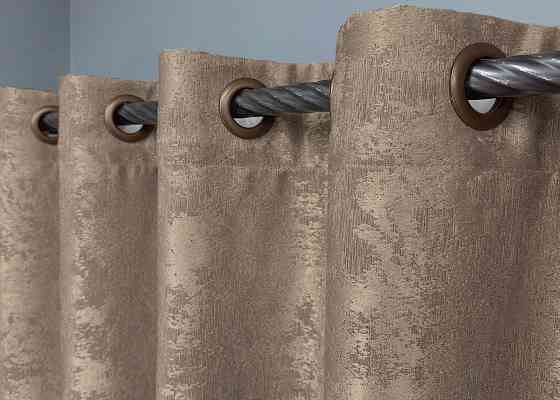 Комплект штор на люверсах VR-Textil Жаккард Sultan XO № 1682ш 150х250 см 2 шт какао (37-0198) Киев