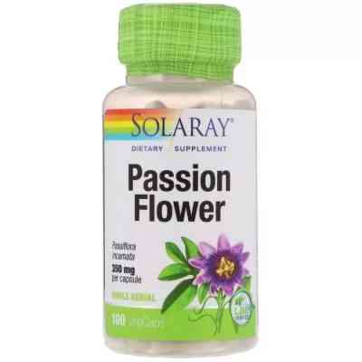 Травы Solaray Пассифлора, Passion Flower, 100 капсул (SOR-01430) Винница