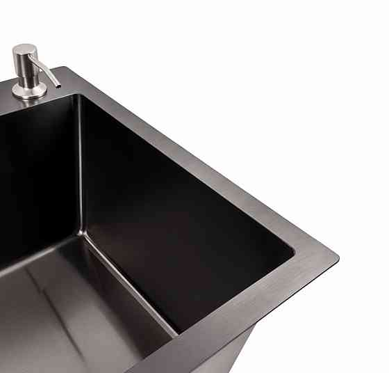 Кухонна мийка 58*43 PVD чорна VALESO Handmade (3,0/1,5) Коломыя