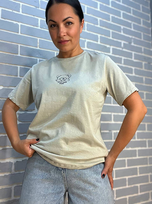 Футболка жіноча Pepper&mint AF24-23 принт ведмедик попереду світло сіра, світло-сірий, S Київ - фото 6