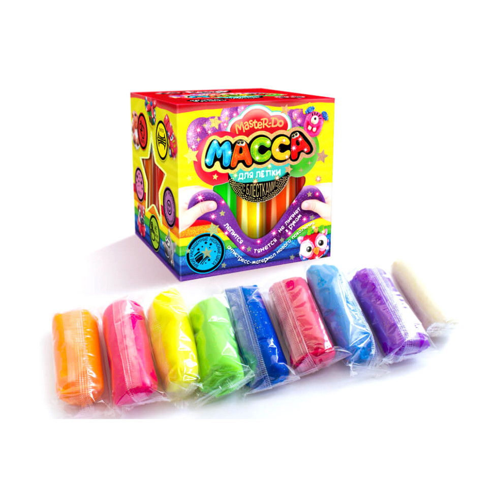 Тісто для ліплення "Master Do" 9 кольорів MMD-01-01…07 з блискітками 7596DT Вид 1 Вінниця - фото 1