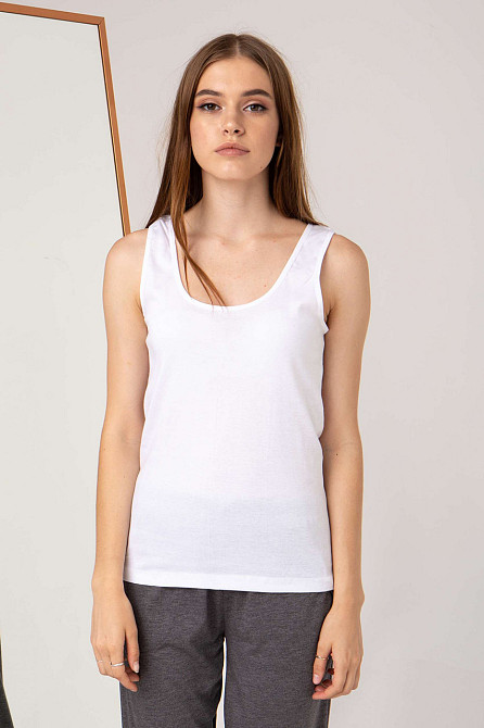 Майка женская широкая бретель Ozkan - Белый 0111-1 M Киев - изображение 1