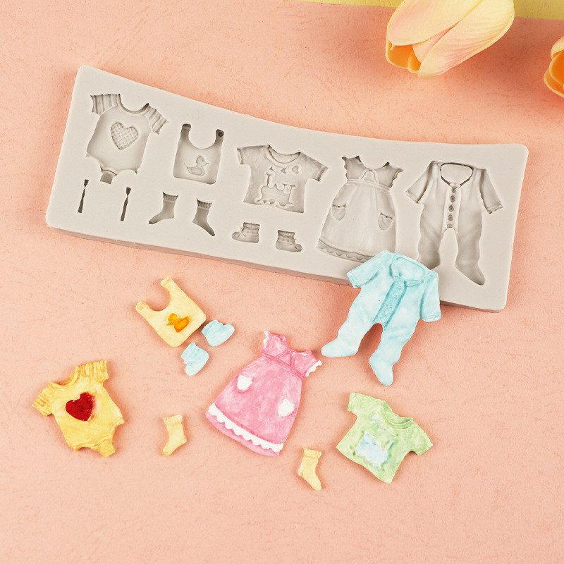 Молд силиконовый Одежда младенца 172 на 62 мм серый Киев - изображение 10