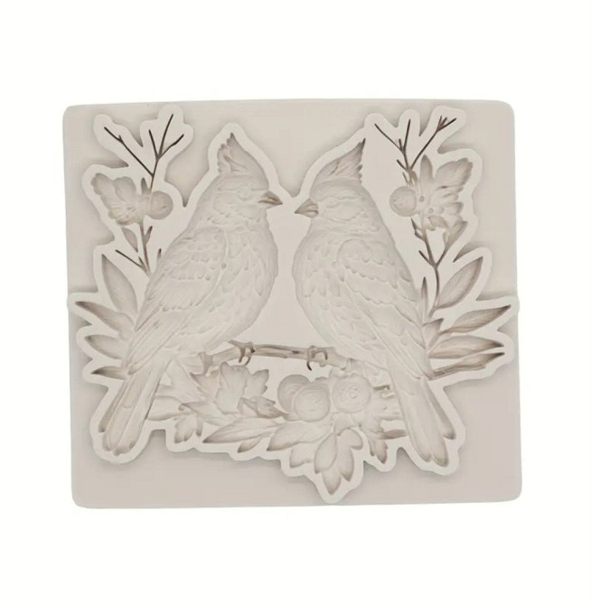 Молд силиконовый Птицы 87 на 80 мм серый Киев - изображение 4