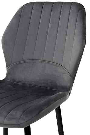 Стілець Леон  чорний/велюр темно-сірий Київ