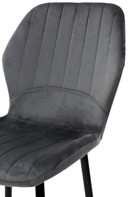 Стілець Леон  чорний/велюр темно-сірий Київ - фото 5