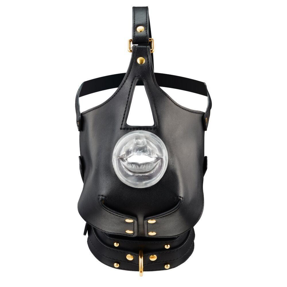 Маска-збруя для орального сексу з повідцем LOCKINK SEVANDA Blowjob Head Muzzle with Leash Sex Aura Київ - фото 1