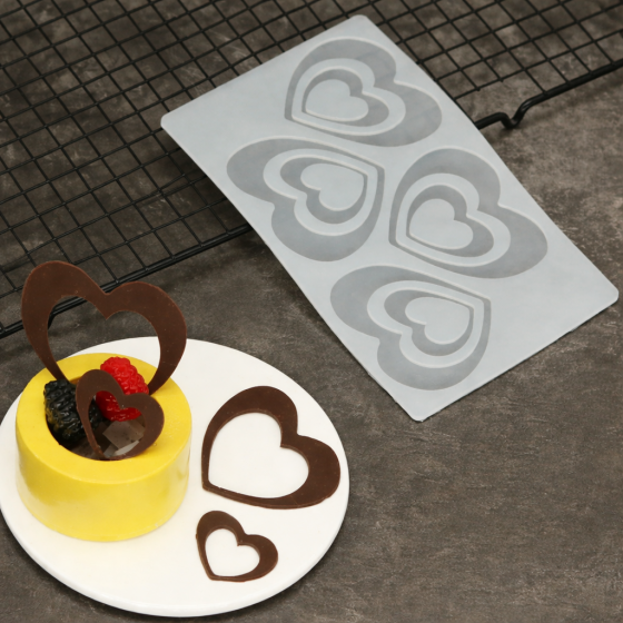 Формочка для шоколада Сердечка 189 на 115 мм серый Киев