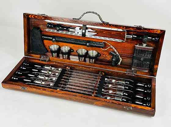 Подарунковий набір шампурів у дерев'яному кейсі BLACK LUX HAPPY DAYS Тернопіль