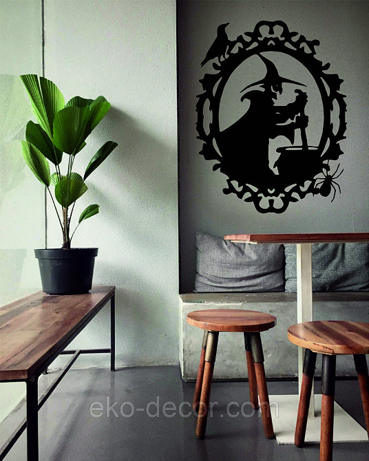 Декоративне настінне Панно «Ведьма та котел», Декор на стіну 70*54 см, Чорний Київ - фото 8