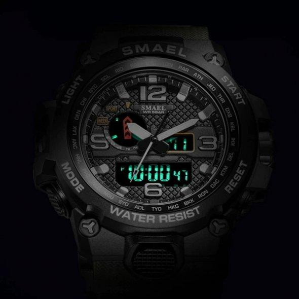 Водостійкий тактичний кварцовий годинник Smael Tank black Вінниця - фото 3