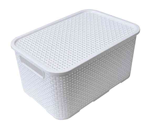 Корзина с крышкой и ручками Ротанг №3 (цвета в ассортименте) Харьков