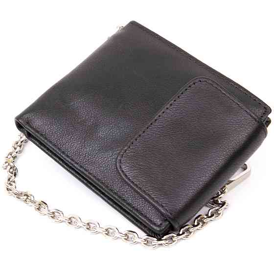 Портмоне унісекс з ланцюжком Vintage 20424 Чорне Київ