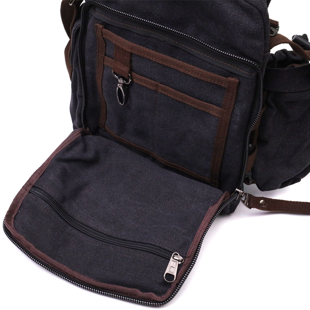 Текстильна сумка з чохлом для води Vintage 22208 Чорний Київ - фото 7