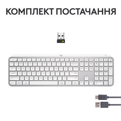 Клавиатура Logitech MX Keys S Wireless UA Pale Grey (920-011588) Винница - изображение 2
