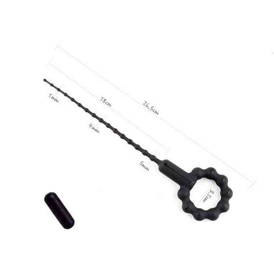 Эрекционное кольцо с уретральным катетером и вибрацией - Черный Винница