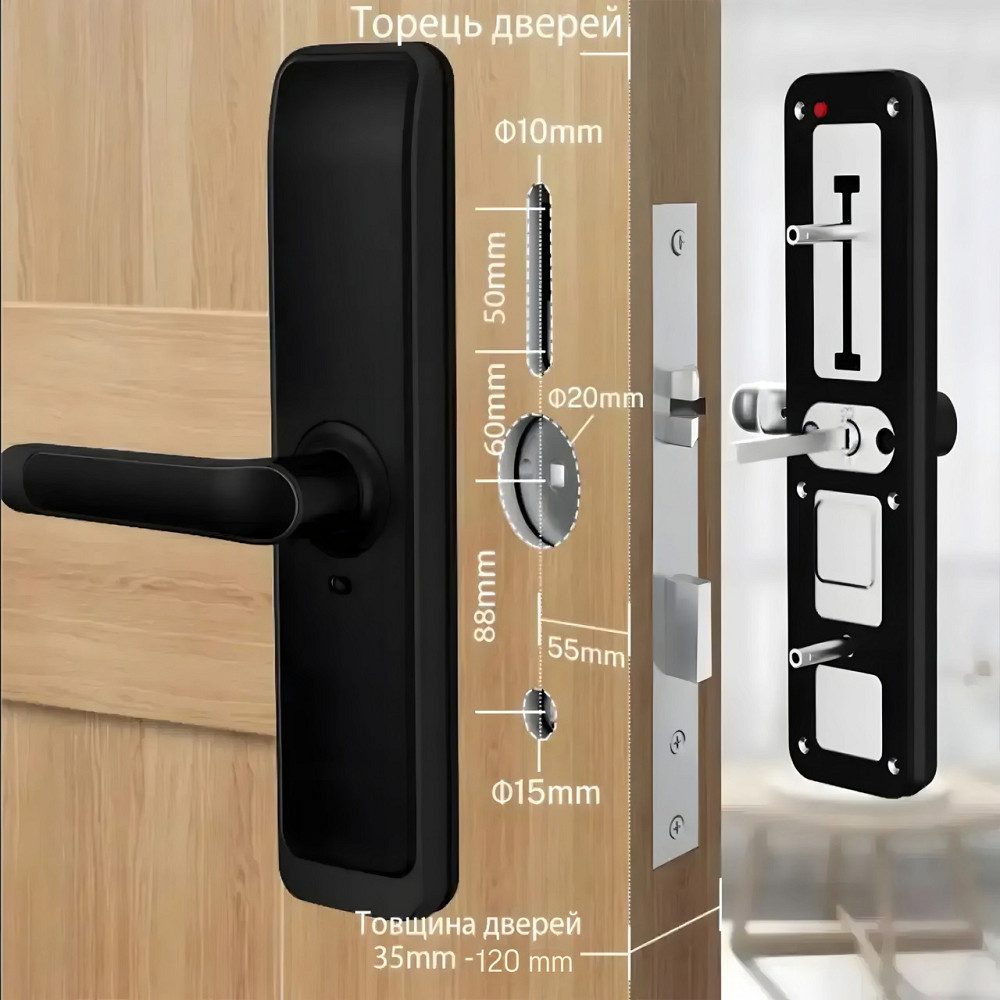 PES Husky Bluetooth Black биометрический умный замок для дверей Киев - изображение 3