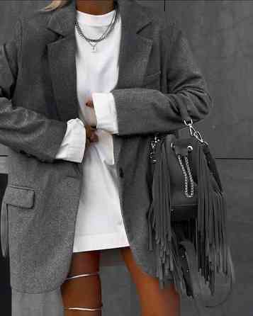 Женский трендовый кашемировый оверсайз пиджак на подкладке. Одесса