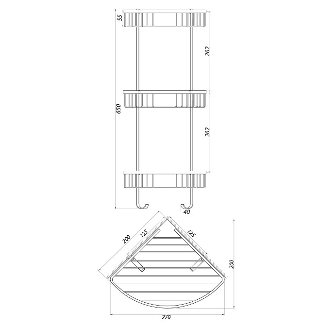 Поличка потрійна кутова TOPAZ 4134 Тернопіль - фото 2