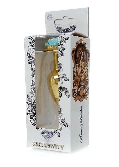 Анальная пробка Plug-Jewellery Gold PLUG ROSE- Light Blue Sex Aura Киев - изображение 6