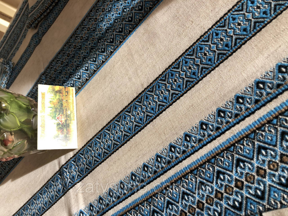 Голубая вышитая скатерть  с салфетками Киев - изображение 7