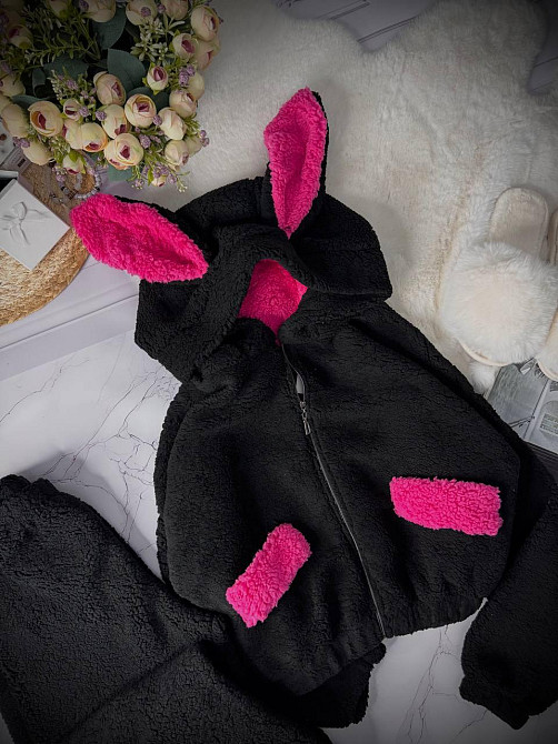 Жіноча повсякденна домашня плюшева піжама з вушками з турецького м'якого хутра Teddy Одеса - фото 6