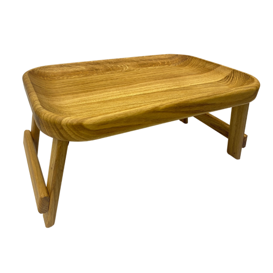 Стіл-таця для сніданку в ліжко дерев'яний, універсальний, дубовий, прямокутний 37х25 см Кам'янець-Подільський