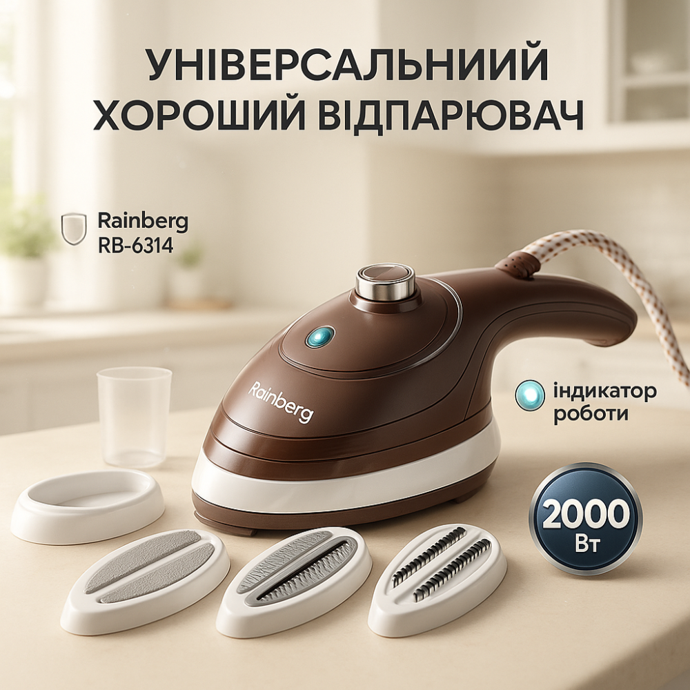 Портативный ручной пароочиститель Rainberg RB-6314, Мини-паровой утюг для путешественников WX-56 Львов - изображение 18