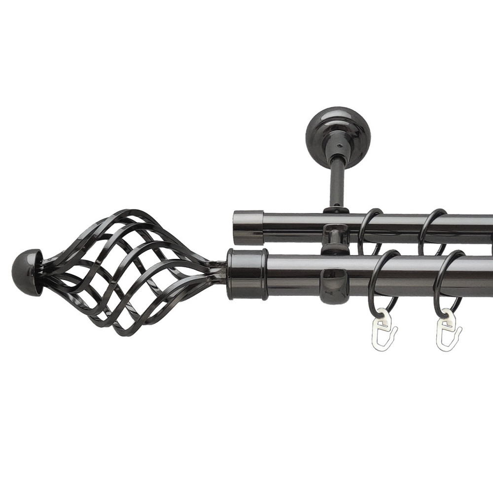 Карниз Orvit Арезо металевий дворядний відкритий Онікс 25\19 мм 200 см (00-00012172) Львов - изображение 1