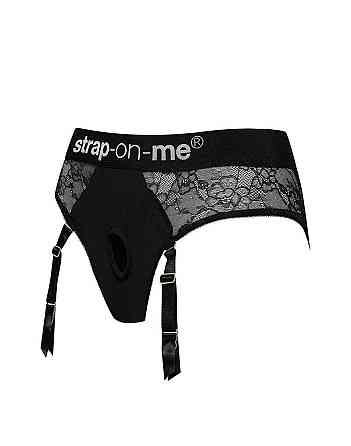 Мереживні труси для страпону з підв'язками для панчох Strap-On-Me DIVA HARNESS - M Sex Aura Київ