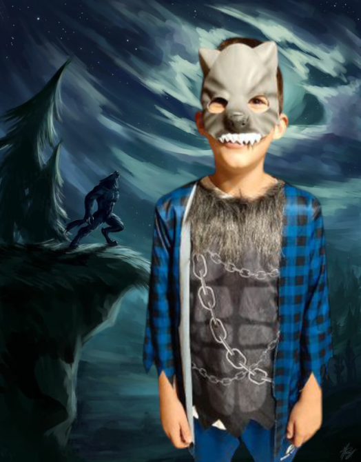 Дитячий костюм Перевертня на Хелловін розмір М для дітей 7-10 років (122-140) чорний Київ - фото 1