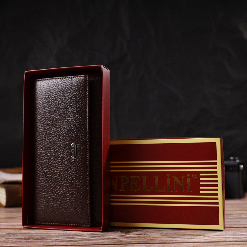 Багатофункціональний гаманець для жінок з натуральної шкіри CANPELLINI 21828 Коричневий Київ - фото 10