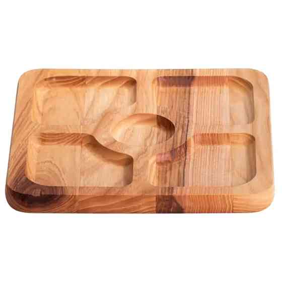 Менажниця на 5 секцій дерев'яна 25×25 см квадратна Lugi T43W250 Коломия