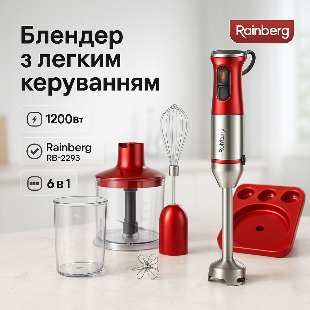 Блендер класичний, Портативний блендер подрібнювач для дитячого пюре кухня UR-63 Львів - фото 10