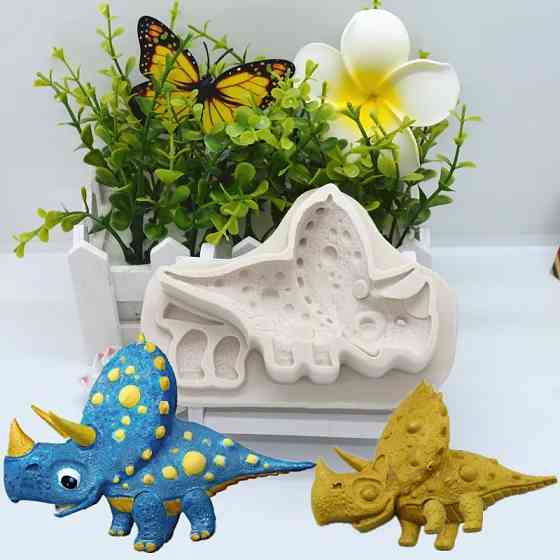 Молд силіконовий Динозавр 115 на 85 мм сірий Київ