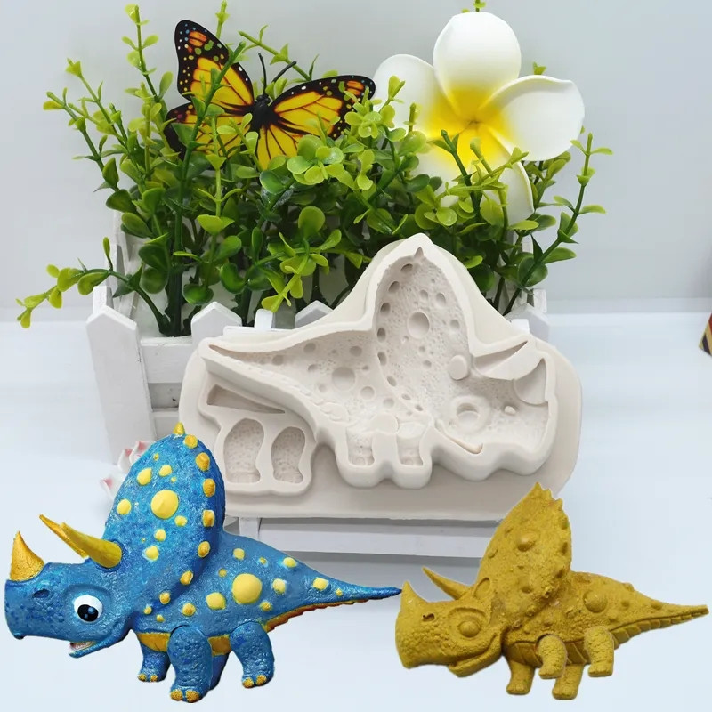 Молд силиконовый Динозавр 115 на 85 мм серый Киев - изображение 1