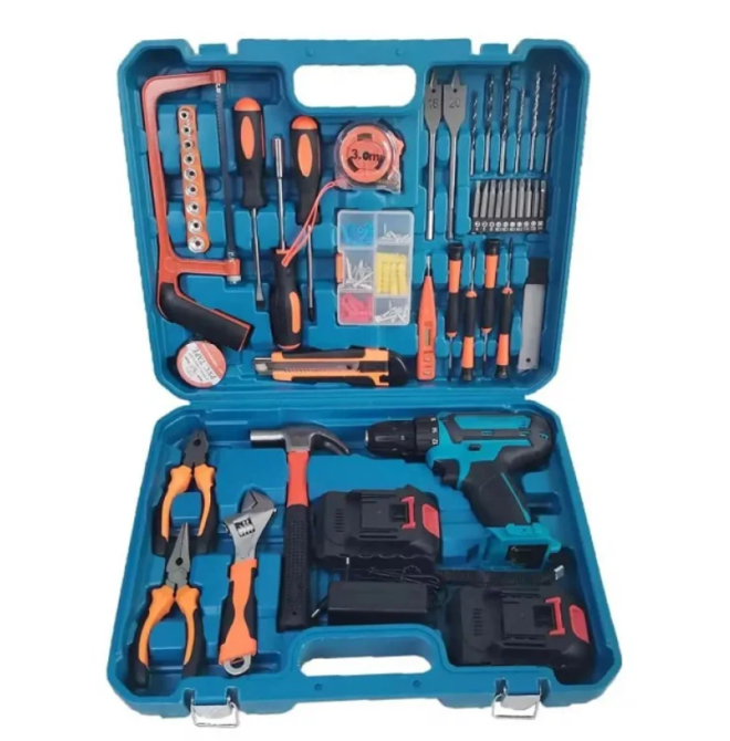 Аккумуляторный шуруповерт с набором инструментов в кейсе 42 предмета для ремонта и быта Одесса - изображение 1